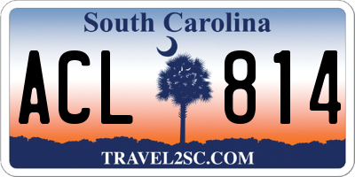 SC license plate ACL814