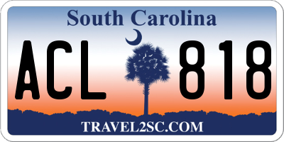 SC license plate ACL818