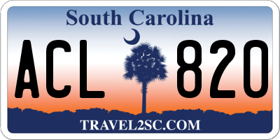 SC license plate ACL820