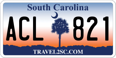 SC license plate ACL821