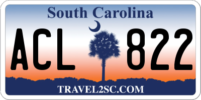 SC license plate ACL822