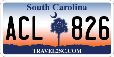 SC license plate ACL826