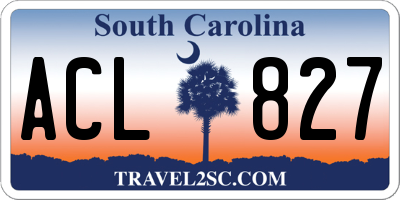 SC license plate ACL827