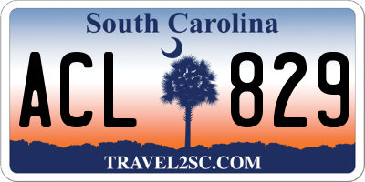 SC license plate ACL829