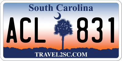 SC license plate ACL831