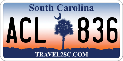 SC license plate ACL836