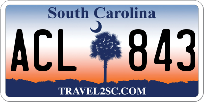 SC license plate ACL843
