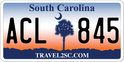 SC license plate ACL845