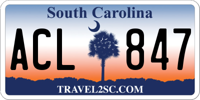 SC license plate ACL847