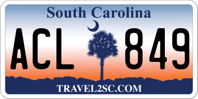 SC license plate ACL849