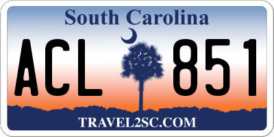 SC license plate ACL851