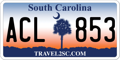 SC license plate ACL853