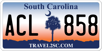 SC license plate ACL858