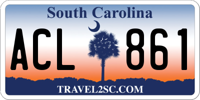SC license plate ACL861