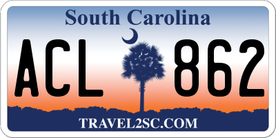 SC license plate ACL862