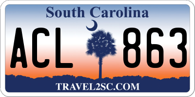 SC license plate ACL863