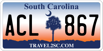 SC license plate ACL867