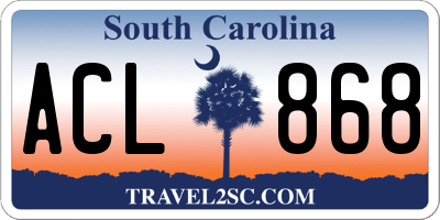 SC license plate ACL868