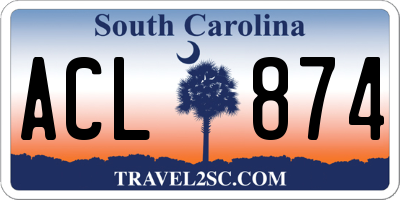 SC license plate ACL874