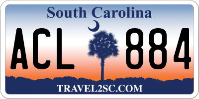 SC license plate ACL884