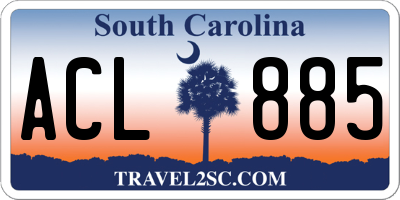 SC license plate ACL885