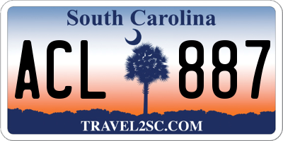 SC license plate ACL887