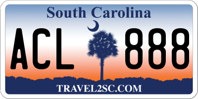 SC license plate ACL888