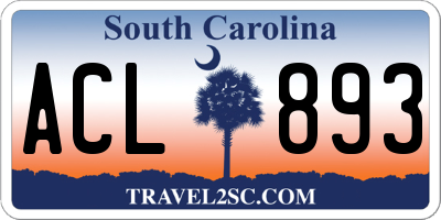 SC license plate ACL893