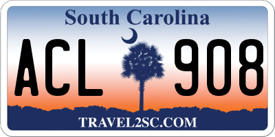 SC license plate ACL908