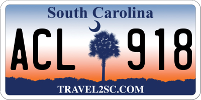 SC license plate ACL918