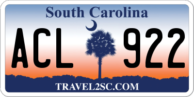 SC license plate ACL922