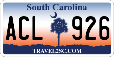 SC license plate ACL926