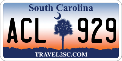SC license plate ACL929