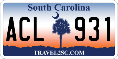 SC license plate ACL931