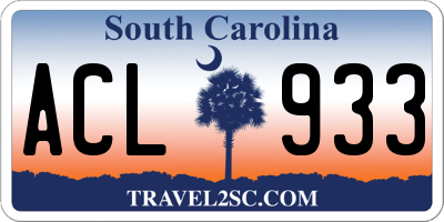 SC license plate ACL933