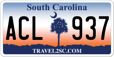 SC license plate ACL937