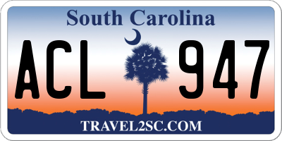 SC license plate ACL947