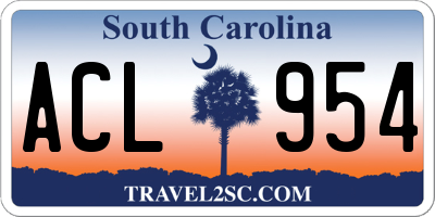 SC license plate ACL954