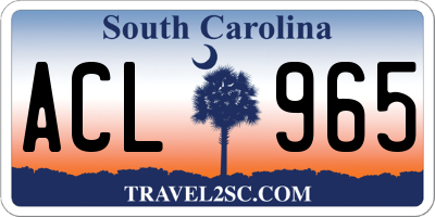 SC license plate ACL965