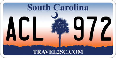 SC license plate ACL972