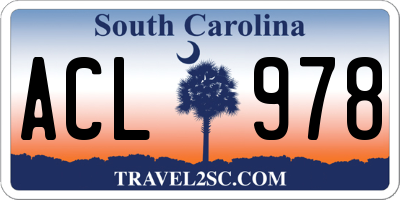 SC license plate ACL978