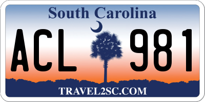 SC license plate ACL981
