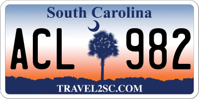 SC license plate ACL982