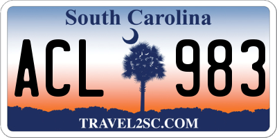 SC license plate ACL983