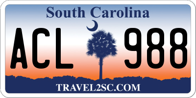 SC license plate ACL988