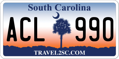 SC license plate ACL990