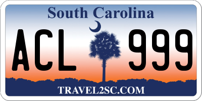 SC license plate ACL999