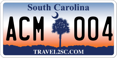 SC license plate ACM004
