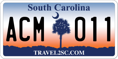 SC license plate ACM011