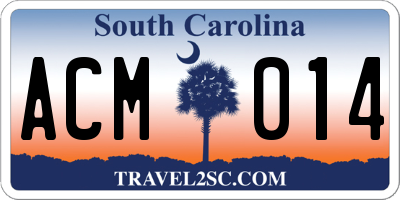 SC license plate ACM014